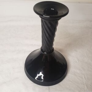 Black Glass Spiral Candlestick